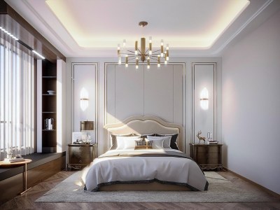 简欧卧室3D模型下载